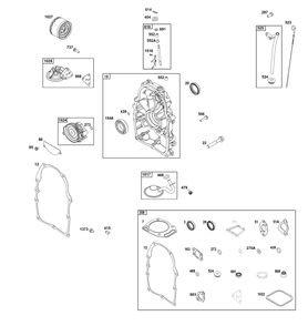 Crankcase Cover/Sump And Lubrication Group Diagram and Parts List for 356447-0656-G1 200000 - 399999 Briggs and Stratton Engine